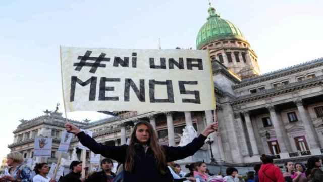 Manifestación en Argentina contra la violencia de las mujeres