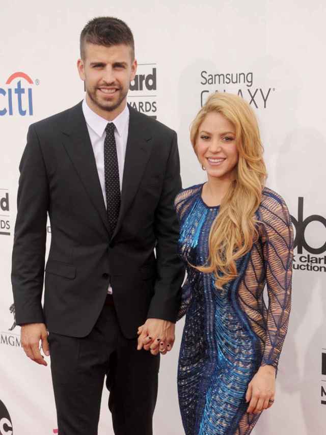 Shakira y Piqué en un photocall