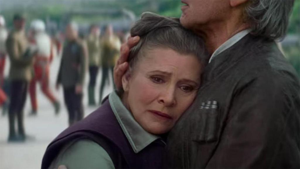 Carrie Fisher, en su última aparición en la saga de Star Wars