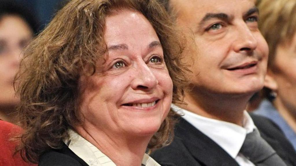 La actriz Emma Cohen, junto a José Luis Rodriguez Zapatero