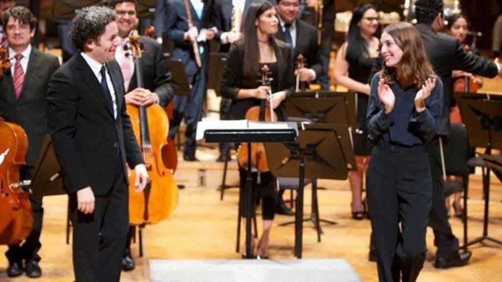 Gustavo Dudamel y María Valverde hace una semana en el concierto de Navidad en Venezuela