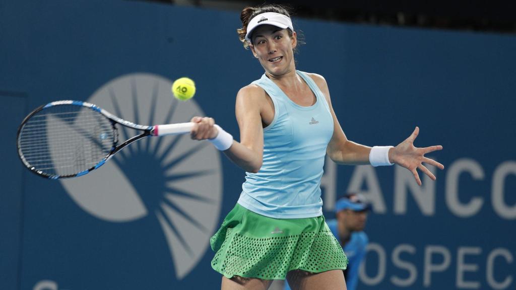 Muguruza, durante su partido ante Stosur en Brisbane.