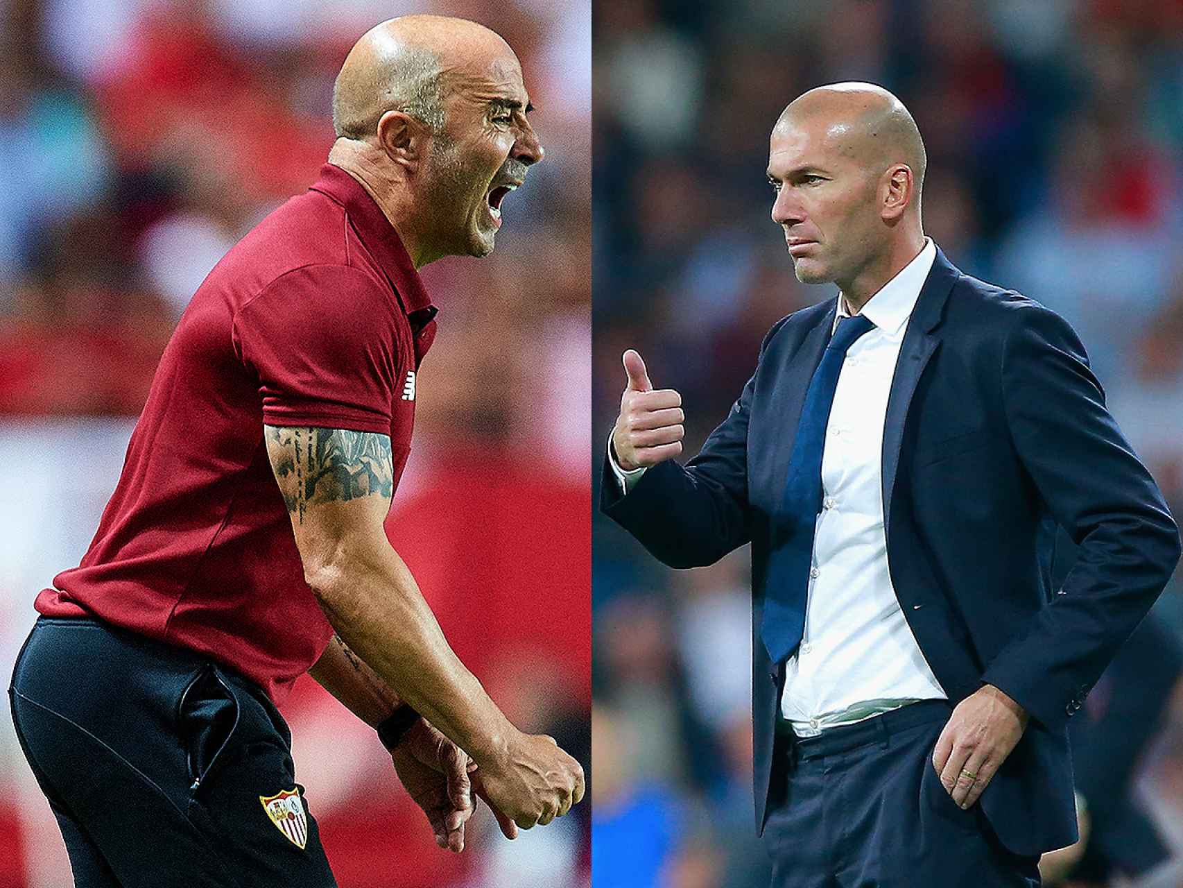 Jorge Sampaoli y Zinedine Zidane.