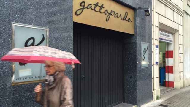 Puerta de la exdiscoteca Gattopardo, donde se abrirá el Cleopatra Barcelona.