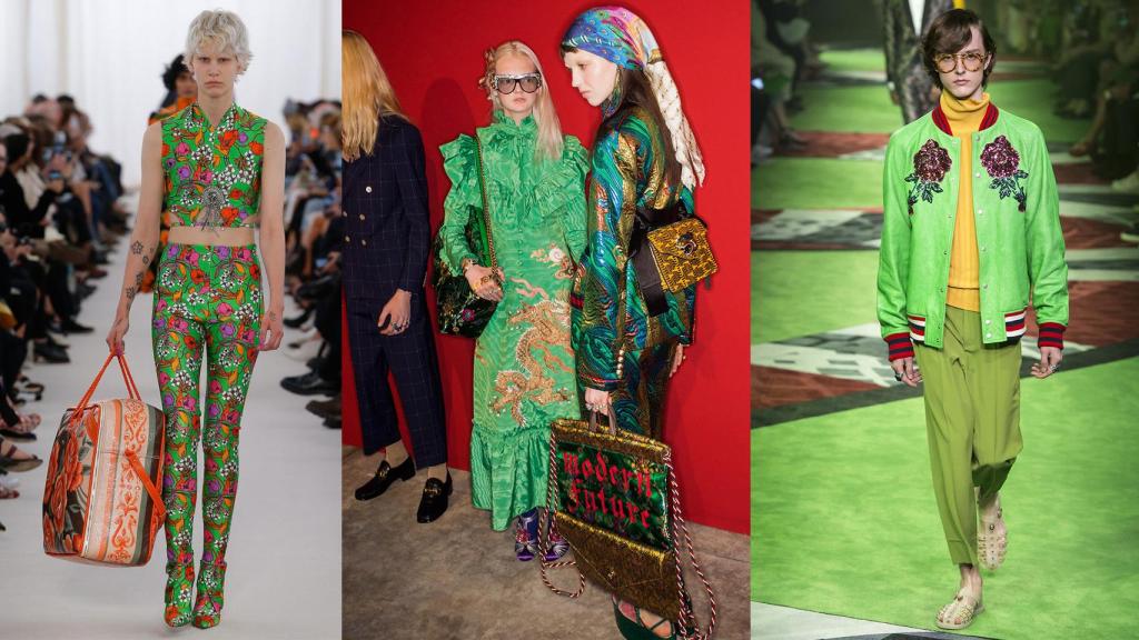 De izquierda a derecha: Balenciaga, e imagen central y derecha, Gucci.