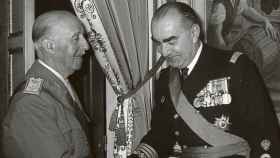 El dictador Francisco Franco y el almirante Carrero Blanco.