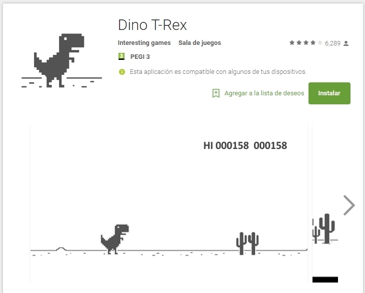 Disfruta del simpático juego del dinosaurio de Chrome incluso teniendo  Internet