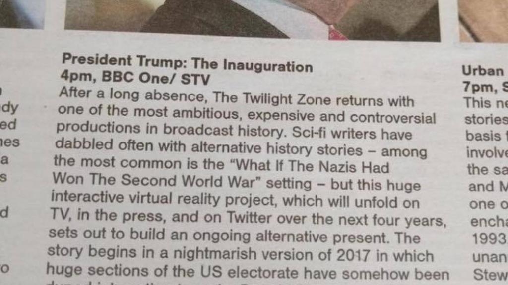 La reseña televisiva del 'Sunday Herald' escocés sobre Trump.