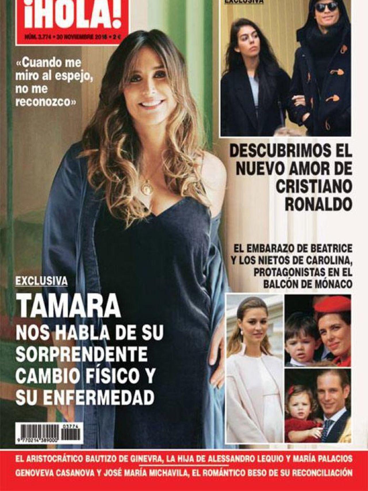 Portada de Tamata falcó en la revista 'HOLA! contando su problema de salud.