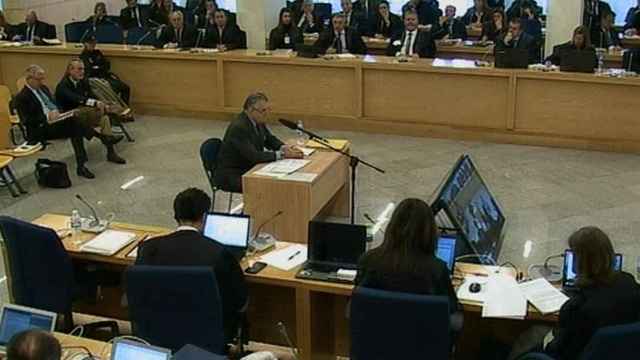 El extesorero del PP Luis Bárcenas durante su declaración