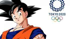 Son Goku y el logotipo de Tokio 2020.
