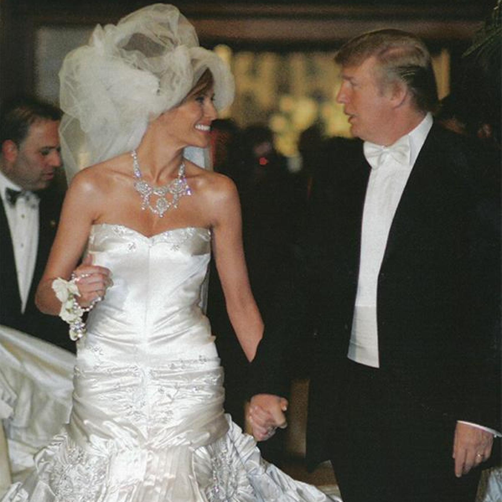 Melania y Donald, en su boda en Palm Beach en 2005