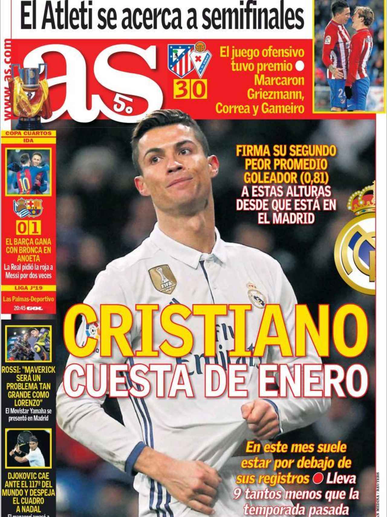 Prensa: Las portadas de los diarios deportivos del jueves 19 de enero