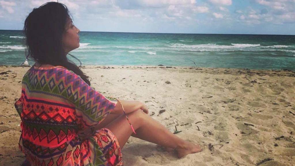 Sara Verdasco en una playa en Miami.