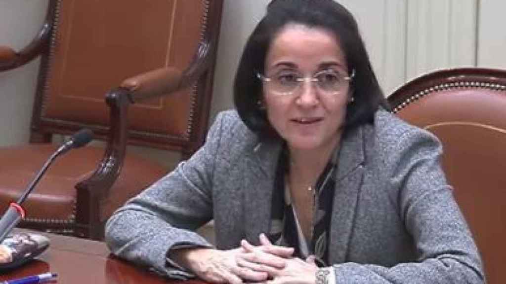 María Ángeles Parra, durante su entrevista en el Consejo del Poder Judicial.