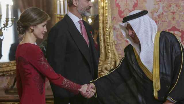Los reyes, durante la recepción de este jueves al cuerpo diplomático en el Palacio Real.