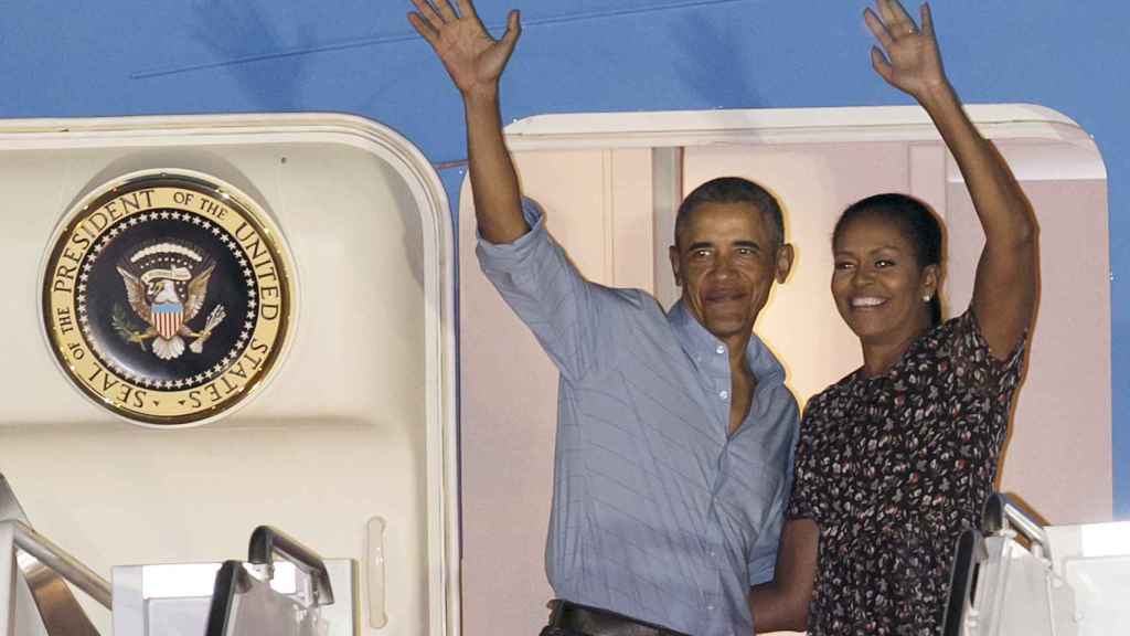 Barack Obama y su mujer, Michelle, durante uno de sus viajes.