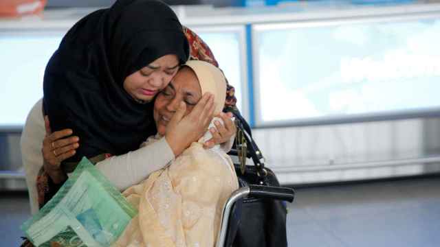 Dos mujeres dubaitíes en el aeropuerto JFK de Nueva York.