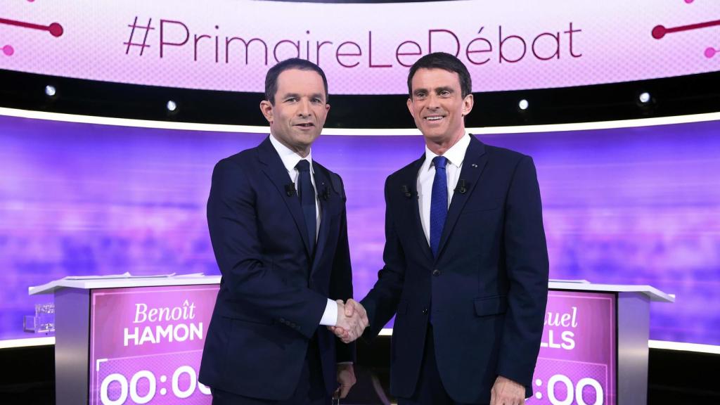 Hamon y Valls, en uno de los debates de esta campaña.