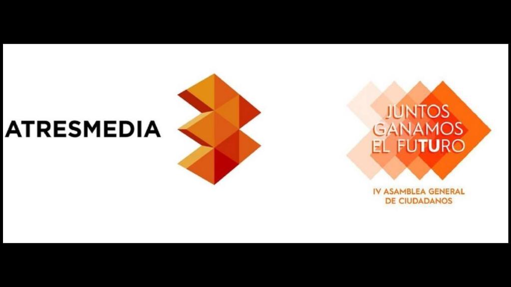 El logo de Atresmedia y el del congreso de Ciudadanos.
