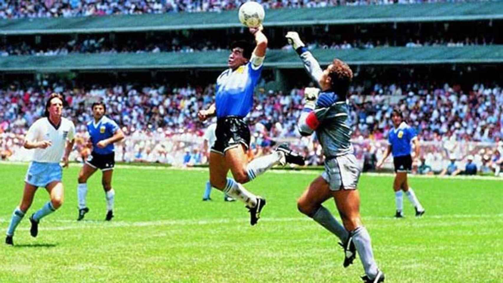 'La mano de Dios' de Maradona en un Argentina - Inglaterra