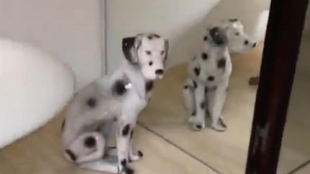 Un dálmata de porcelana da la bienvenida a los invitados nada más entrar en la casa de Cristiano Ronaldo.