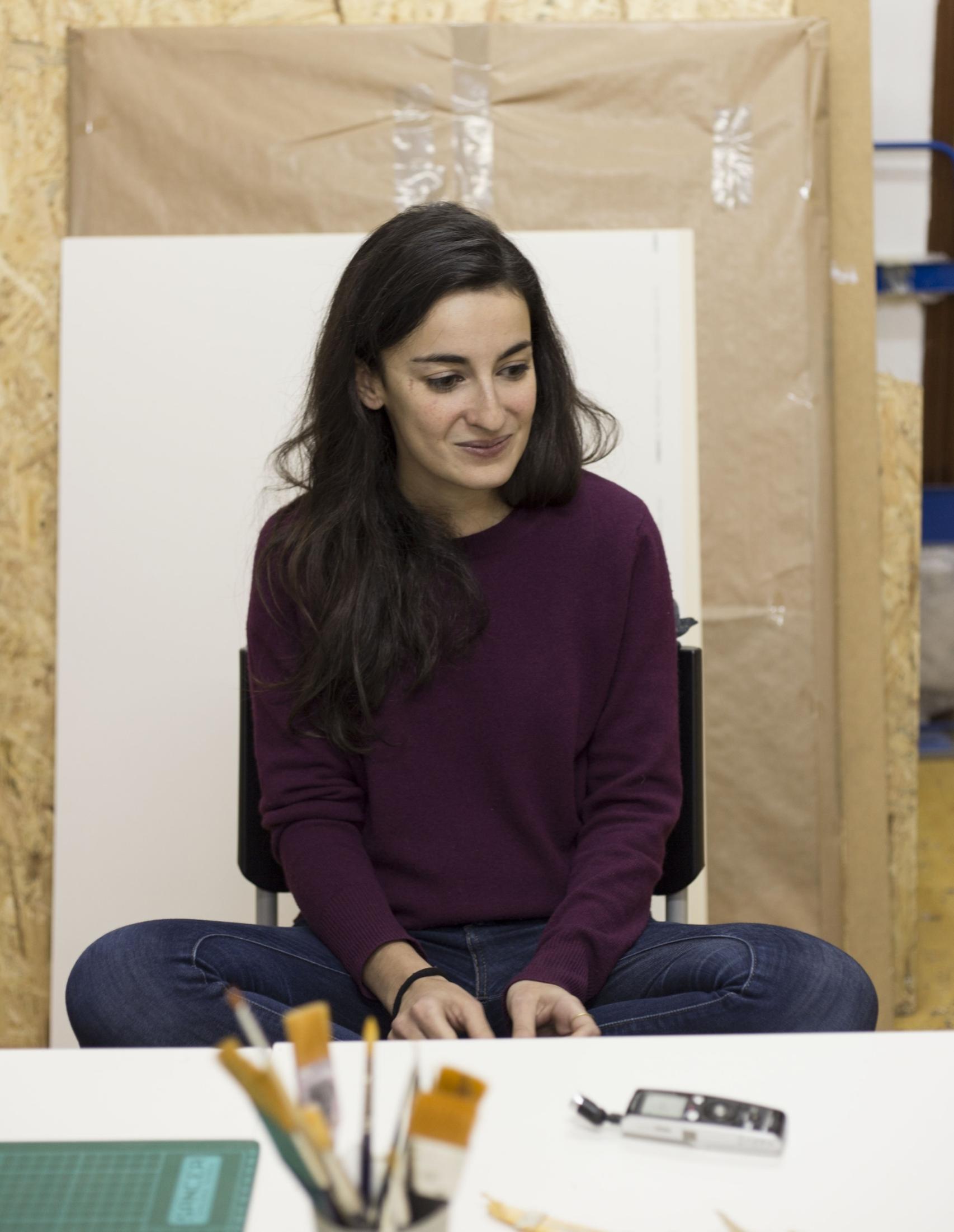 La pintora Blanca Gracia en su estudio.