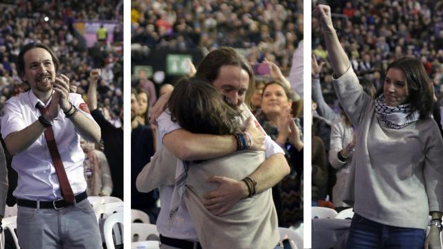 Pablo Iglesias e Irene Montero en la asamblea ciudadana de Podemos