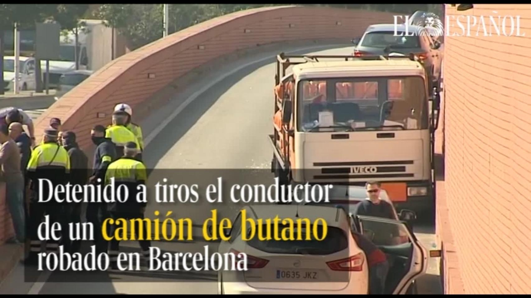 Detenido A Tiros El Conductor De Un Camión De Butano Robado En Barcelona