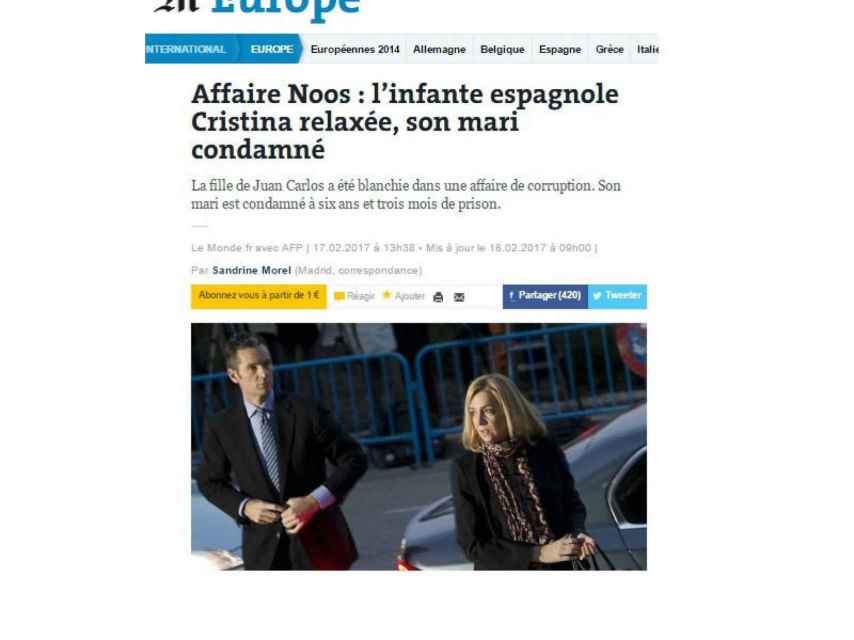 Le Monde se ha pronunciado también sobre la noticia de la semana
