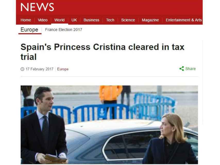 La BBC también ha recogido la información sobre a hermana del rey actual
