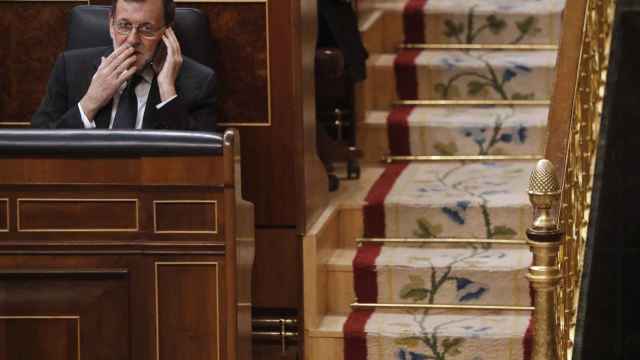 Mariano Rajoy, este miércoles antes de la reunión que mantuvo en el Congreso.