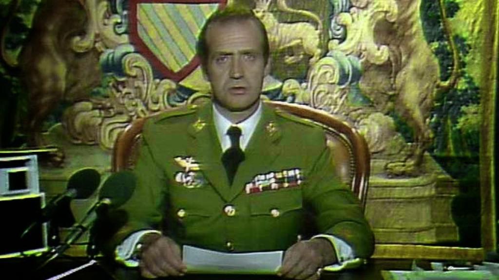 Juan Carlos I, en su comparecencia pública tras el golpe del 23-F.