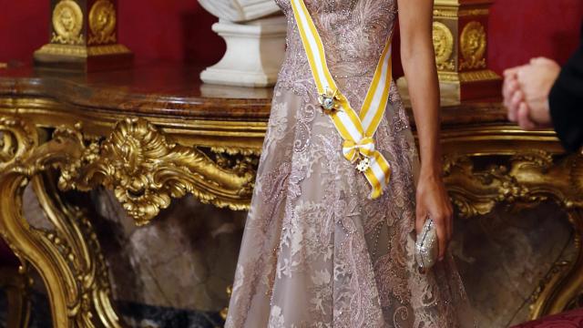 Juliana Awada en la cena de gala en el Palacio Real