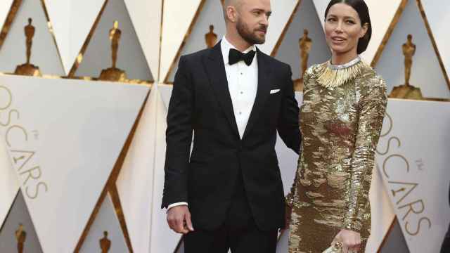 Justin Timberlake y Jessica Biel en su llegada a los Oscar.