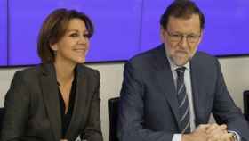 El presidente del PP, Mariano Rajoy, y su secretaria general, María Dolores de Cospedal.