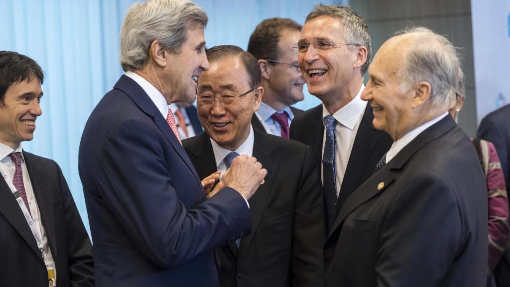 El Aga Khan IV con John Kerry y Ban Ki Moon