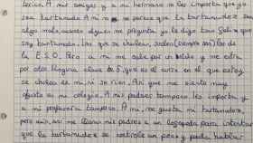 La carta escrita por Juan Carlos López en la que habla sobre su disfunción en el habla.
