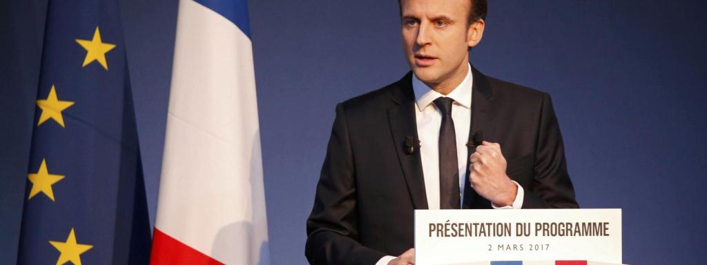 El candidato socioliberal, Emmanuel Macron.