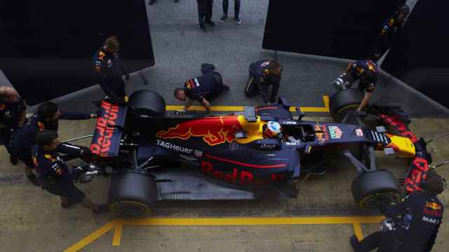 El Red Bull de Max Verstappen en Montmeló.