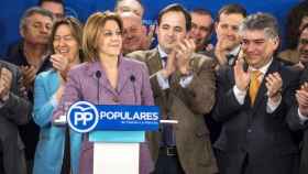 La presidenta del PP de Castilla-La Mancha, María Dolores de Cospedal, con su equipo.