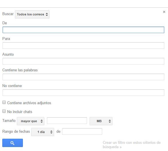 Búsqueda avanzada Gmail