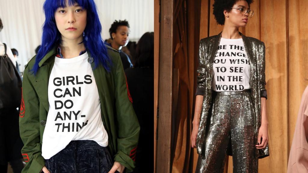 Camisetas de Zadig & Voltaire y Alice + Olivia en NYFW. | Foto: Getty Images.