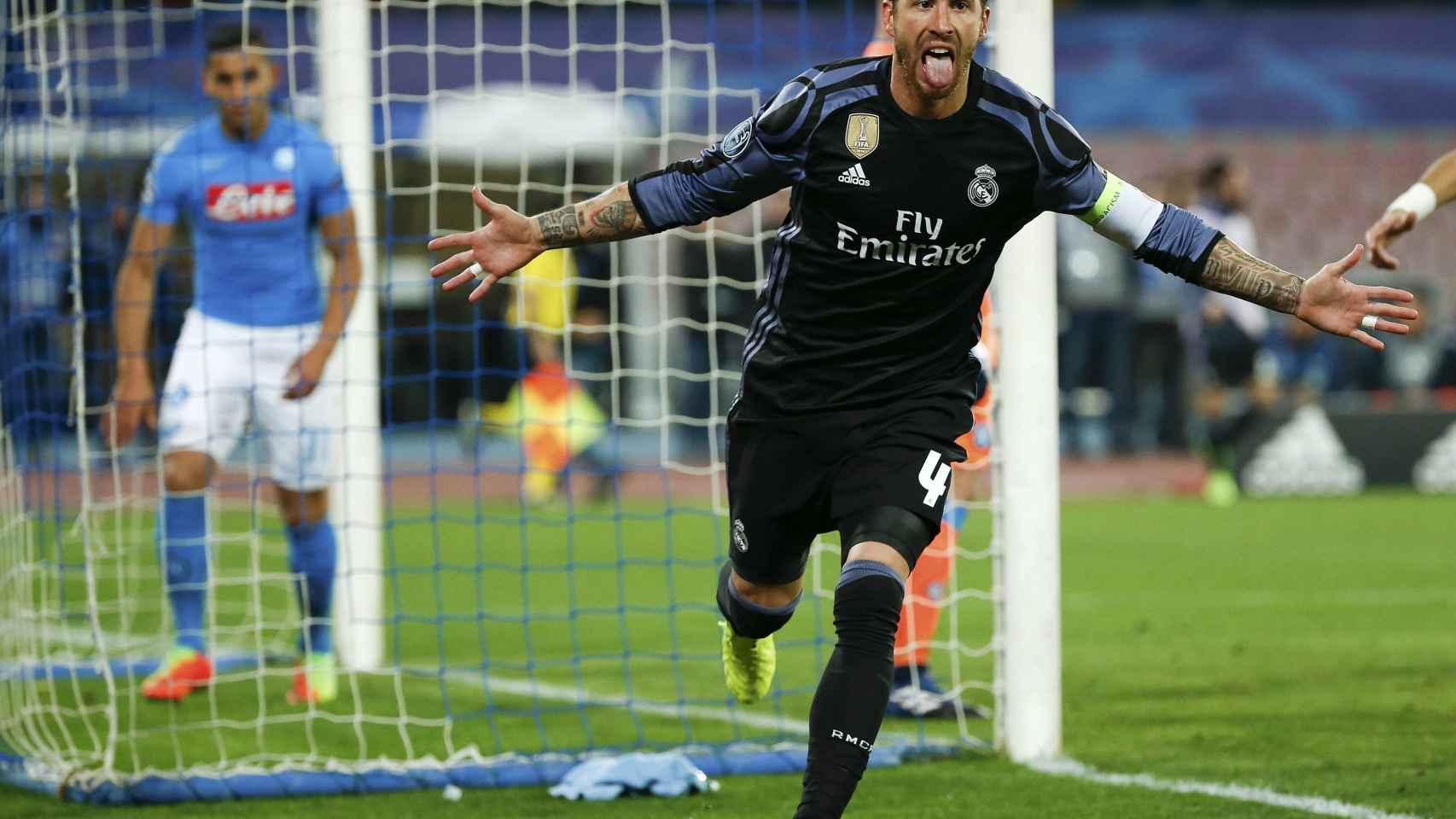 Sergio Ramos fue el protagonista de la victoria del Real Madrid en San Paolo con dos de los tres goles del equipo blanco (1-3).