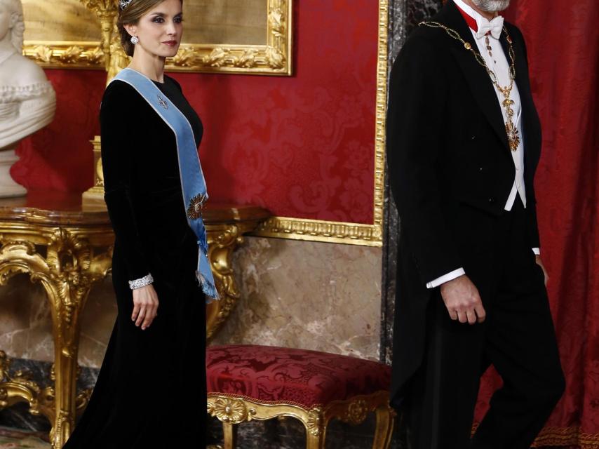 Los reyes, en la cena de gala en honor al presidente argentino y su mujer, hace unos días.
