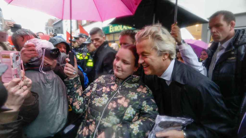 El islamófobo Wilders, en uno de sus pocos actos de campaña en Breda