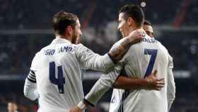 Sergio Ramos y Cristiano Ronaldo ante la Real Sociedad