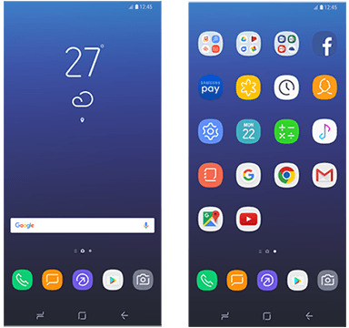 Los iconos y fondo de pantalla del Galaxy S8 son filtrados en su pantalla  de inicio