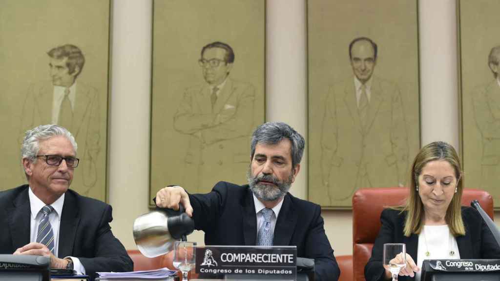 Carlos Lesmes, durante su comparecencia en el Congreso.