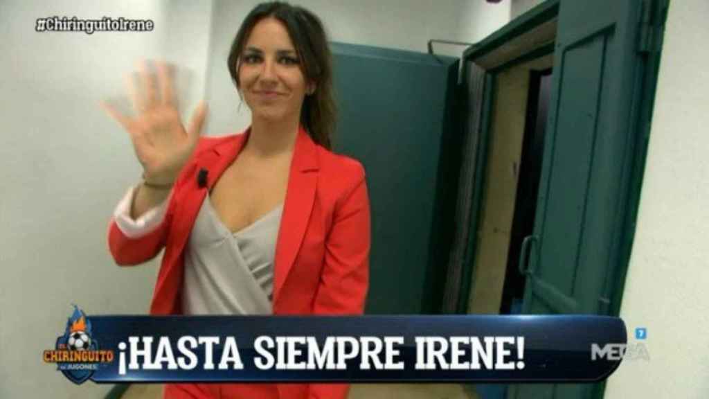 Irene Junquera se despide de El Chiringuito   Foto: Twitter (@elchiringuitotv)